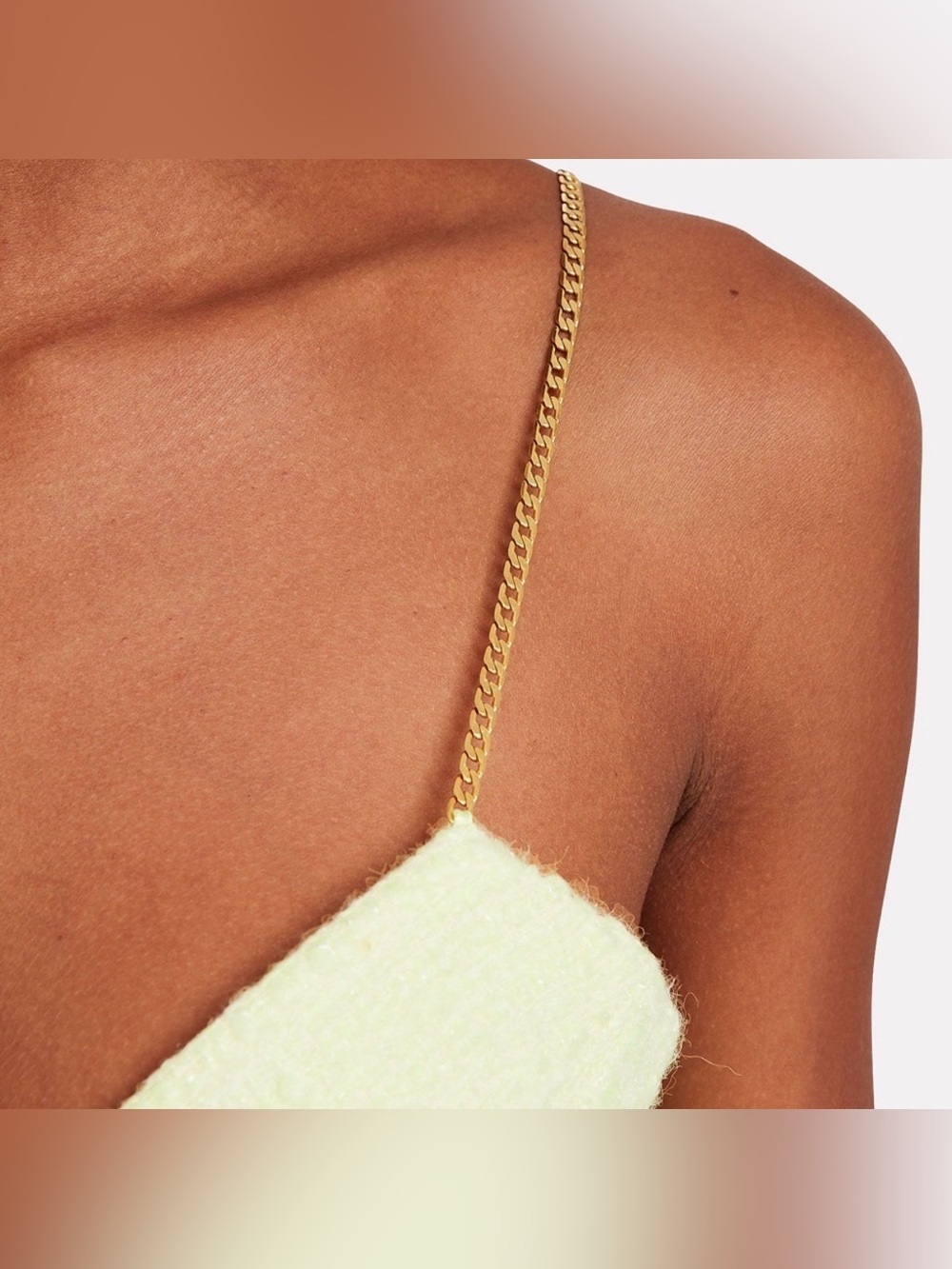 ALEXANDER WANG Tweed Chain Strap Bra Bustier Top - Highlighter - NWT - Size 2 - Picture 4 of 16